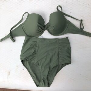 NWT green high waisted aerie bikini